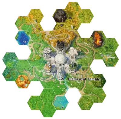 Worldspanner Factions Elemental Temple hex map tile.