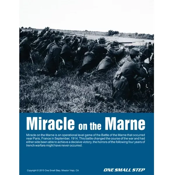 Miracle on the Marne WWI wargame cover with soldiers firing from a field position.
