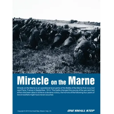 Miracle on the Marne WWI wargame cover with soldiers firing from a field position.