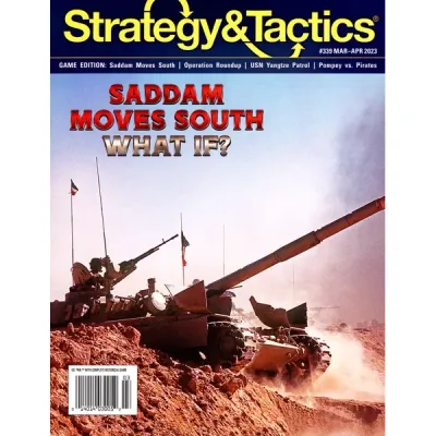 Strategy &amp; Tactics #339: Saddam Moves South magazine cover with Iraqi tank artwork in desert terrain.