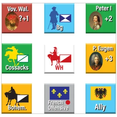 Strategy &amp; Tactics #344: The Great Turkish War counters with leaders, cavalry, infantry, allies, and event markers.
