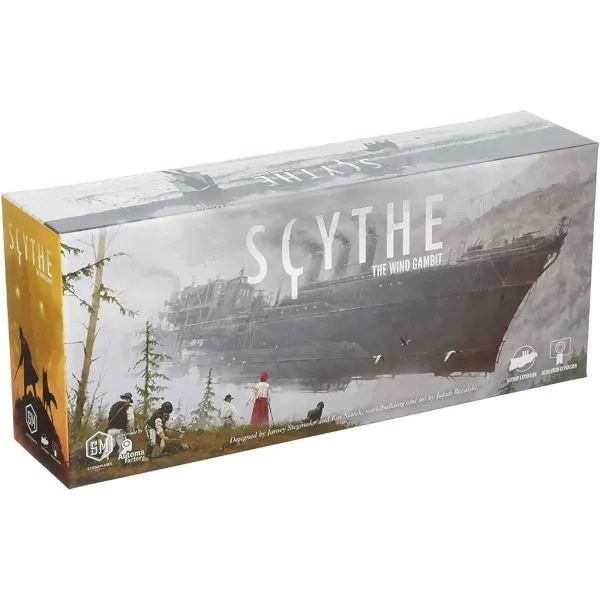 Scythe: The Wind Gambit expansion box front with airship artwork.