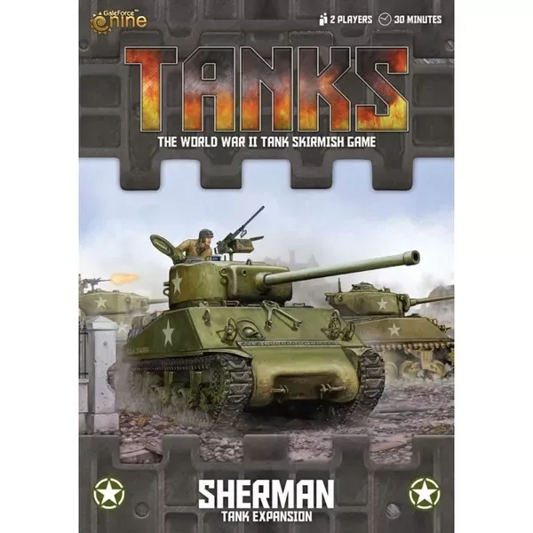 TANKS Sherman Tank Expansion with American Sherman tanks advancing across the battlefield.
