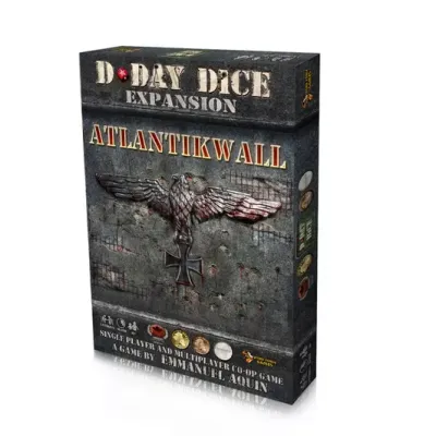 D-Day Dice Second Edition: Atlantikwall expansion box front with concrete bunker artwork.