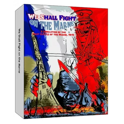 We Shall Fight on the Marne box cover with French and German soldiers, Eiffel Tower, and tricolor artwork.