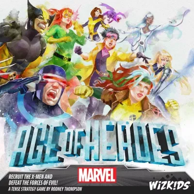 Marvel: Age of Heroes box front with X-Men heroes in colourful action poses and WizKids branding.