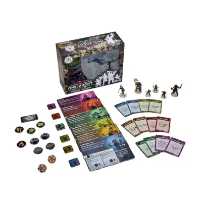 Dungeons &amp; Dragons: Onslaught Many-Arrows Faction Pack miniatures, cards, dials, tokens and dice.