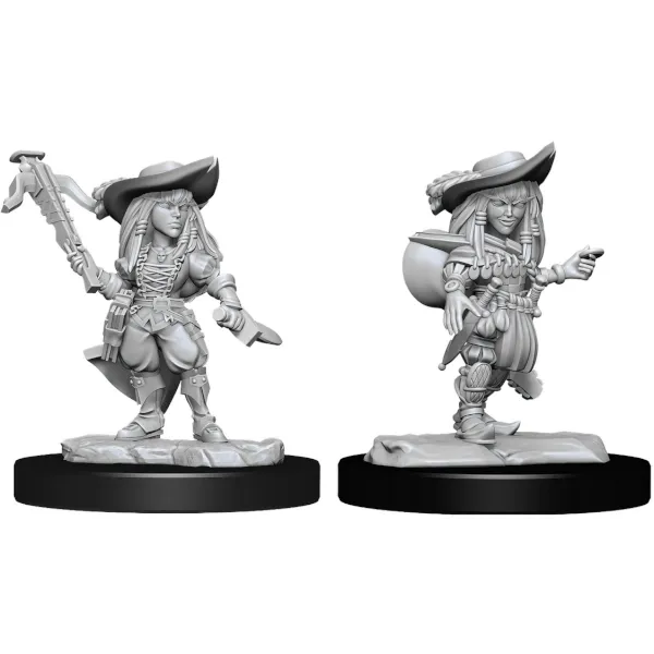 Pathfinder Battles Deep Cuts Female Gnome Bard pack with 2 unpainted RPG miniatures.