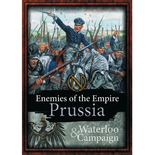 Napoleon Saga: Enemies of the Empire – Prussia &amp; Waterloo Campaign cover with Prussian troops advancing.