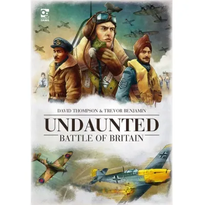 Undaunted: Battle of Britain cover with RAF pilots and WWII fighter aircraft in combat.