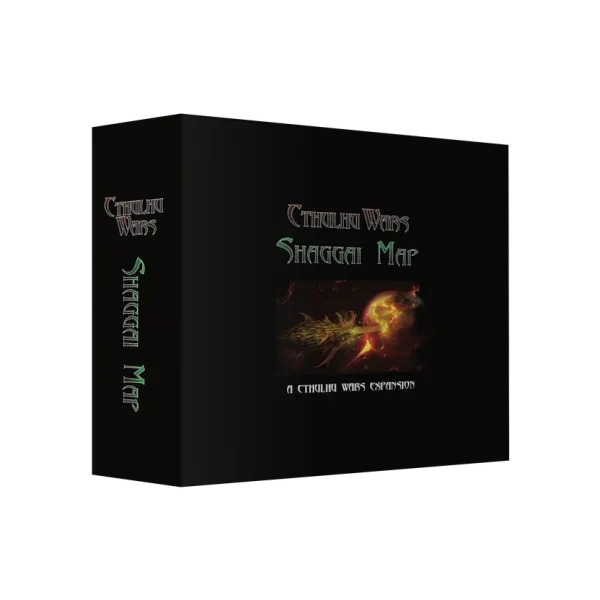 Cthulhu Wars Shaggai Map Expansion box front with dark packaging and Shaggai planet artwork.