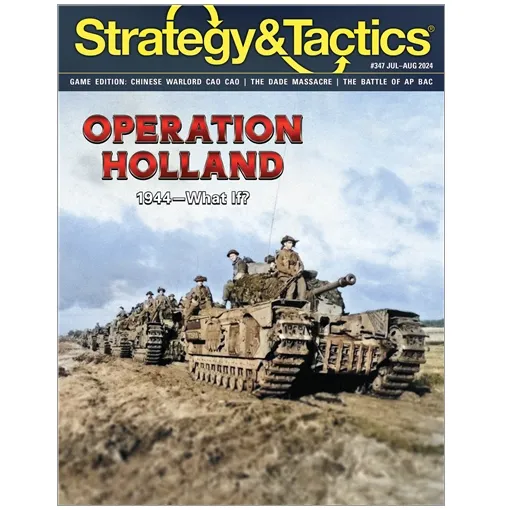 Strategy &amp; Tactics #347: Operation Holland magazine cover with German tanks advancing through open terrain.