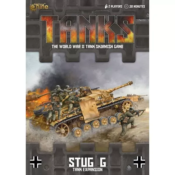 TANKS StuG G Tank Expansion with German soldiers riding a StuG G assault gun in battle.