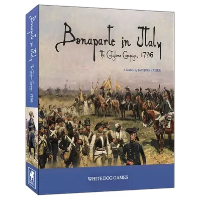 Bonaparte in Italy box cover showing French Revolutionary soldiers and cavalry during the Castiglione Campaign.