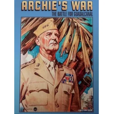 Box cover for Archie’s War, showing General Vandegrift during the Battle for Guadalcanal.