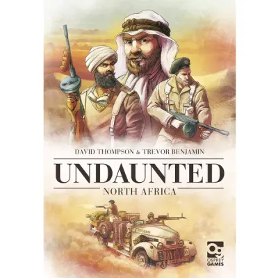 Undaunted: North Africa box cover with desert soldiers and an armed vehicle.