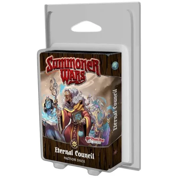 Summoner Wars Second Edition: Eternal Council Faction Deck pack front with scholarly magic-user artwork.