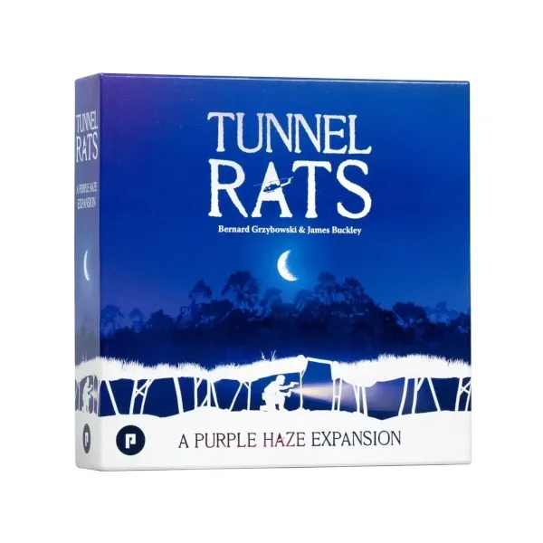 Tunnel Rats: A Purple Haze Expansion box cover with night jungle and underground tunnel artwork.