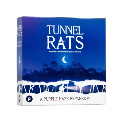 Tunnel Rats: A Purple Haze Expansion box cover with night jungle and underground tunnel artwork.