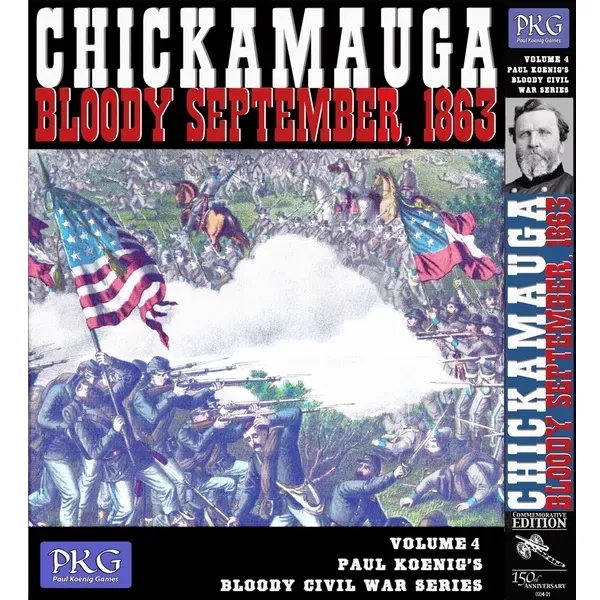 Front cover of Chickamauga Bloody September 1863, showing Civil War soldiers fighting around flags and smoke.