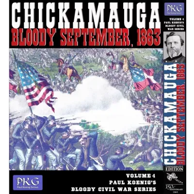 Front cover of Chickamauga Bloody September 1863, showing Civil War soldiers fighting around flags and smoke.
