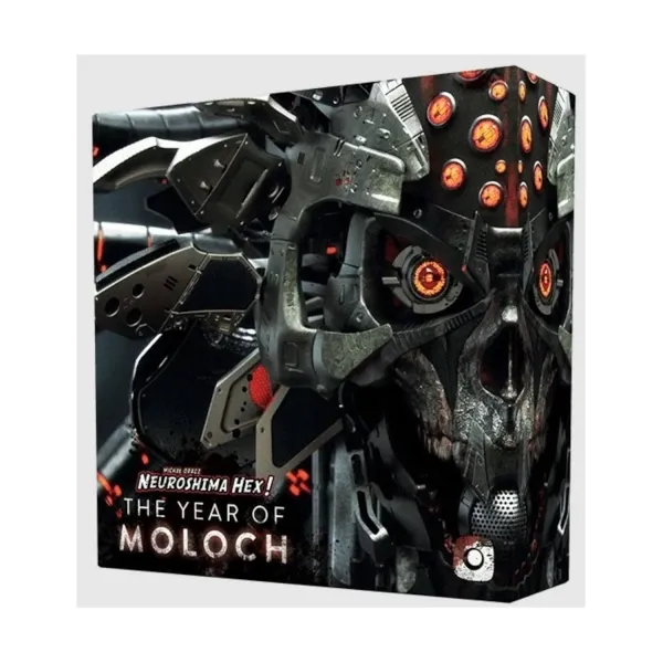 Neuroshima Hex! The Year of Moloch box front with Moloch machine artwork.