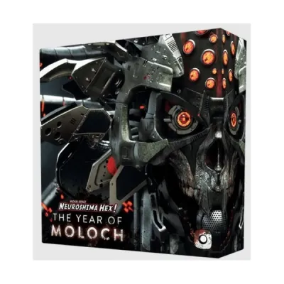 Neuroshima Hex! The Year of Moloch box front with Moloch machine artwork.