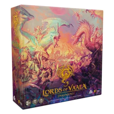 Dragonbond: Lords of Vaala Dragonbond Lords of Vaala box front showing dragons, generals, armies, and fantasy battle artwork.