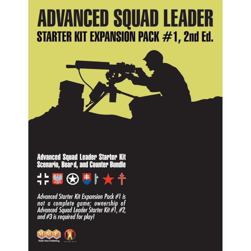 Advanced Squad Leader Starter Kit Expansion Pack #1, 2nd Edition cover with machine gunner silhouette.