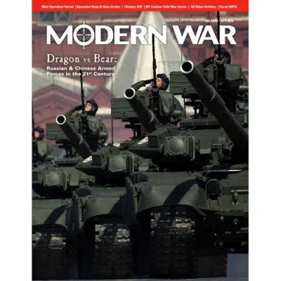 Modern War #12: Dragon vs Bear magazine cover with Russian tanks on parade.