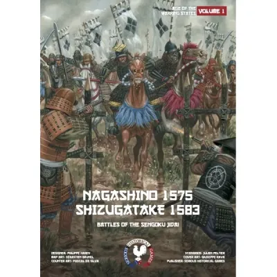 Nagashino 1575 &amp; Shizugatake 1583 Sengoku Jidai wargame cover with samurai cavalry and infantry.