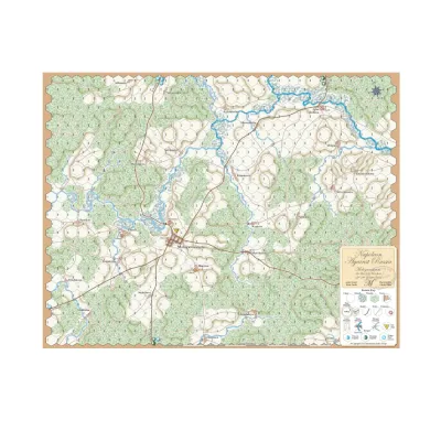 Game map for Napoleon Against Russia, showing Maloyaroslavets terrain, roads, rivers, forests, and hex grid.