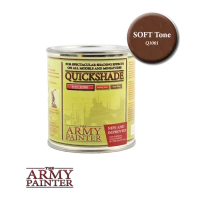The Army Painter: Quickshade Soft Tone The Army Painter Quickshade Soft Tone tin for adding subtle warm shading and protection to miniatures.