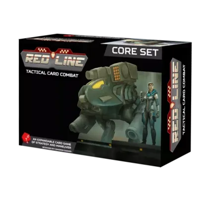 REDLINE: Tactical Card Combat – Core Set + 2 Expansions REDLINE Tactical Card Combat core set box front showing a mech and pilot.