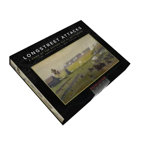 Longstreet Attacks Civil War wargame box cover with battlefield artwork from Gettysburg.