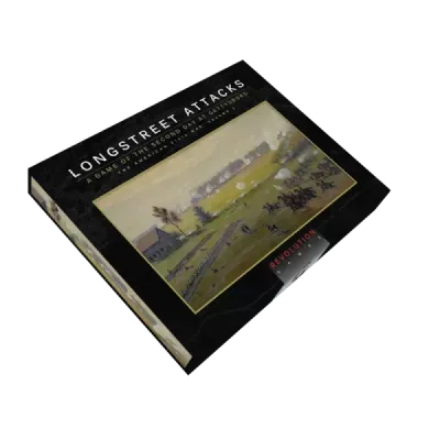 Longstreet Attacks Civil War wargame box cover with battlefield artwork from Gettysburg.
