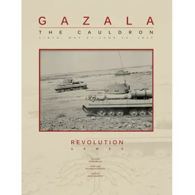 Gazala: The Cauldron WWII North Africa wargame cover with tanks in the Libyan desert.