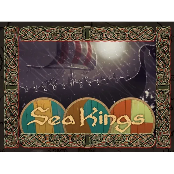 Sea Kings cover art showing a Viking longship at sea framed by Celtic knotwork.