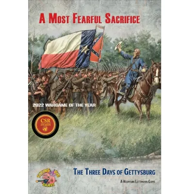 Cover for A Most Fearful Sacrifice 2nd Edition, showing Civil War soldiers and Gettysburg battlefield artwork.