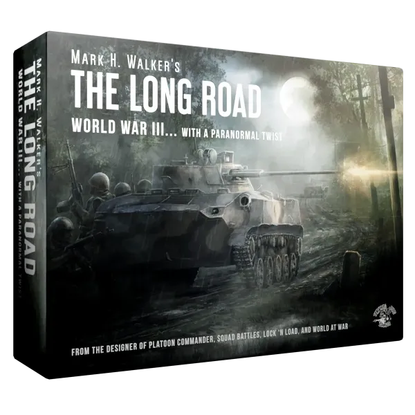 Cover for The Long Road, showing a WWII tank advancing at night with soldiers and a dark, atmospheric setting.