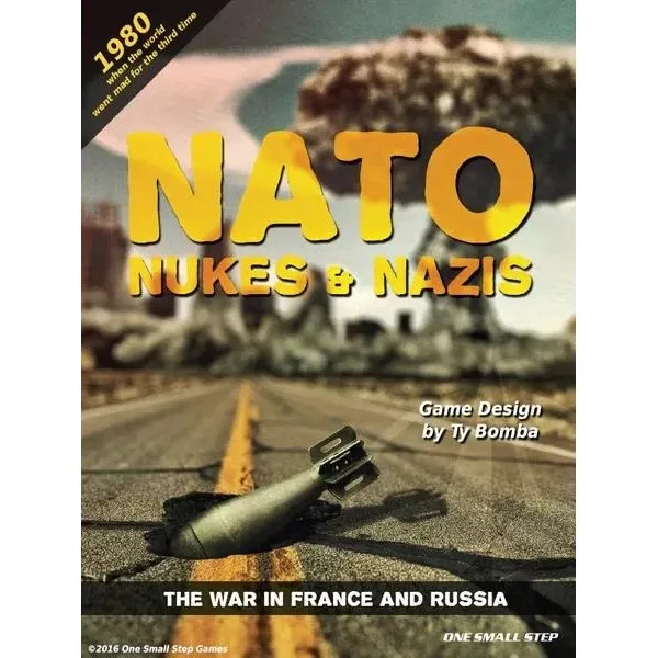 NATO, Nukes &amp; Nazis 2 wargame cover with missile, road, and nuclear explosion imagery.