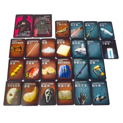 Deception: Undercover Allies role, clue and means cards laid out.