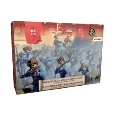 Polish-Lithuanian Dragoons Regiment box for By Fire and Sword with 17th-century infantry firing muskets.