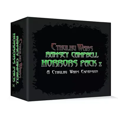Cthulhu Wars: Ramsey Campbell Horrors Pack 1 Cthulhu Wars Ramsey Campbell Horrors Pack 1 box front with black Mythos-style expansion packaging.