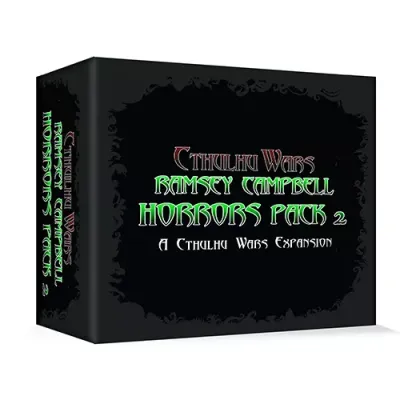 Cthulhu Wars Ramsey Campbell Horrors Pack 2 box front with black Mythos-style expansion packaging.