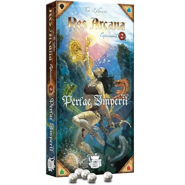 Res Arcana Perlae Imperii box front showing underwater fantasy artwork with pearls.