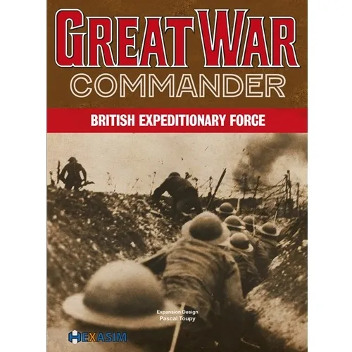 Box cover of Great War Commander: British Expeditionary Force, showing WWI troops in a trench.