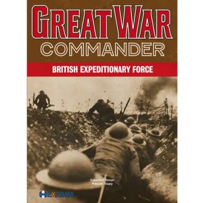 Box cover of Great War Commander: British Expeditionary Force, showing WWI troops in a trench.