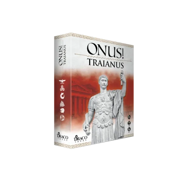 Box cover for ONUS! Traianus, a stand-alone ancient battles game in the ONUS! series from Draco Ideas.
