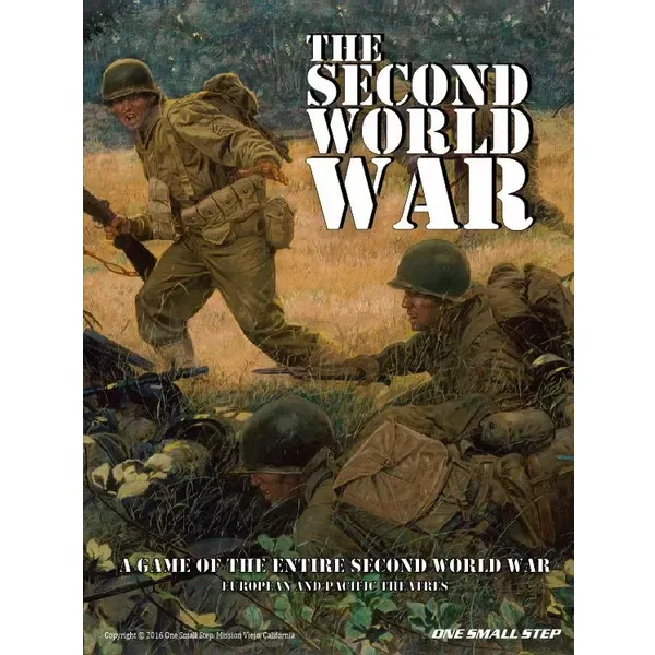 The Second World War grand-strategy wargame box with WWII soldiers advancing through battlefield terrain.